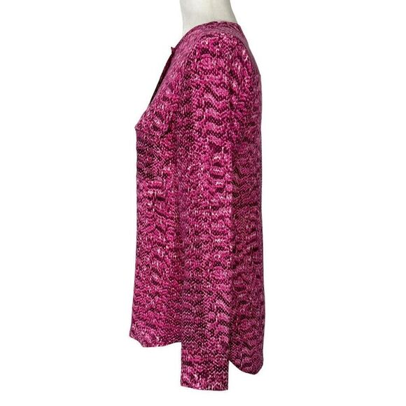 Equipment New w Tags Snakeskin Buttoned Tunic Blouse Silk Magenta XSmall - Picture 7 of 12